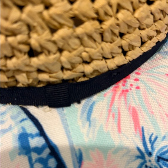 Lilly Pulitzer Floral Print Fabric with Pink and Blue Accents - Picture 6 of 6